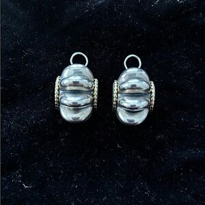 Pre-owned Lagos Caviar 925 Sterling Silver and 18K Gold Shrimp - Large Size